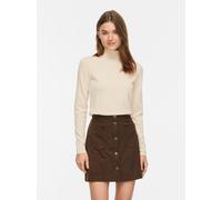 Rollkragenpullover VILA "VIMALU ROLLNECK L/S KNIT TOP NOOS", Damen, Gr. S, sandshell detail:melange, Strick, Obermaterial: 50% Polyester, 30% Viskose, 20% Nylon, meliert, normal, Rundhals, Pullover Ro