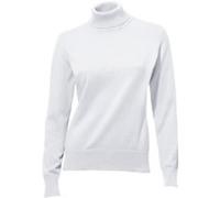 Rollkragenpullover HEINE "Rollkragen-Pullover", Damen, Gr. 38, weiß, 100% Baumwolle, unifarben, Pullover Rollkragenpullover (44039644-38) weiß