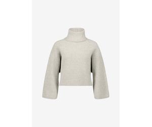 Rollkragenpullover ZERO, Damen, Gr. L, beige (beige melange), Strick, Obermaterial: 58% Polyester, 30% Polyacryl, 10% Wolle, 2% Elasthan, unifarben, lässig geschnitten hüftlang, Rundhals, abgesteppte 