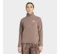 Rollkragenshirt ADIDAS TERREX "MULTI ESSENTIALS HALF ZIP FLEECE T", Damen, Gr. L, braun (trace braun), Obermaterial: 100% Polyester, Shirts, sportlicher Stil, für Sportmode und Streetwear, mit Reißver
