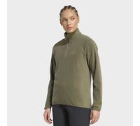 Rollkragenshirt ADIDAS TERREX "MULTI ESSENTIALS HALF ZIP FLEECE T", Damen, Gr. S, grün (olive strata), Obermaterial: 100% Polyester, Shirts, sportlicher Stil, für Sportmode und Streetwear, mit Reißver