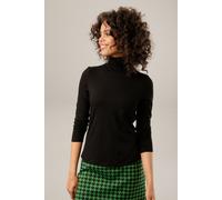 Rollkragenshirt ANISTON CASUAL, Damen, Gr. 36, schwarz, Single Jersey, Obermaterial: 95% Viskose, 5% Elasthan, unifarben, sehr figurbetont hüftlang, Shirts, in schwarz-bunt-bedruckt oder 4 trendigen U