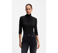 Rollkragenshirt BOSS ORANGE "Eliana Premium Damenmode", Damen, Gr. S (36), schwarz (schwarz 001), Jersey, Obermaterial: 47% Viskose, 46% Polyacryl, 7% Elasthan, unifarben, slim fit normal, hoch geschl