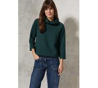 Rollkragenshirt CECIL, Damen, Gr. XXL (46), grün (atlantic grün), Stoff, 85% Polyester, 13% Viskose, 2% Elasthan, unifarben, normal normal, hoch geschlossener Ausschnitt, Bündchen, Shirts, mit 3/4 Ärm