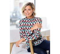 Rollkragenshirt CLASSIC BASICS "Rollkragen-Shirt", Damen, Gr. 42, ecru, terra, bedruckt, 100% Baumwolle, gemustert, mehrfarbig, Shirts (15441546-42) ecru, terra, bedruckt