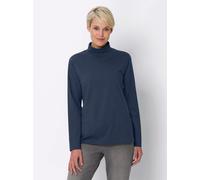 Rollkragenshirt CLASSIC BASICS "Shirtrolli", Damen, Gr. 44, blau (dunkelblau), 100% Baumwolle, unifarben, ohne Ausschnitt, Shirts (34371232-44) dunkelblau