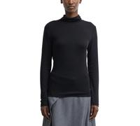 Rollkragenshirt COMMA, Damen, Gr. 40, schwarz, Single Jersey, Obermaterial: 76% Lyocell, 19% Wolle, 5% Elasthan, unifarben, körpernah hüftbedeckend, Rundhals, abgesteppte Kante, Shirts, unifarben mit