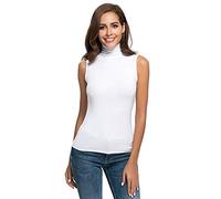 Rollkragenshirt Damen Sexy Ärmerlos Rolli Top Rollkragen Weste Sommer Tshirt Einfarbig Basic Tanktop Y2K Oberteile Turtleneck Pullover Slim Fit Shirt Enge Tanktops Leichte Tee Tops Streetwear