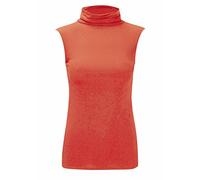 Rollkragenshirt für Damen, ärmellos, Stretch, einfarbig Gr. 38-40, korallenrot