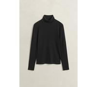 Rollkragenshirt GANT, Damen, Gr. L, schwarz, Rip Jersey, Obermaterial: 58% Baumwolle, 38% Modal, 4% Elasthan, slim fit normal, Shirts, gerippt, slim fit (19552838-L) schwarz