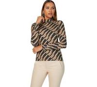 Rollkragenshirt graphit-camel-gemustert 42