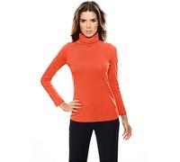 Rollkragenshirt HEINE "Rollkragen-Shirt", Damen, Gr. 38, orange, 95% Baumwolle, 5% Elasthan, unifarben, Shirts (40789564-38) orange