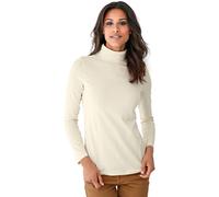 Rollkragenshirt HEINE "Rollkragen-Shirt", Damen, Gr. 44, beige (ecru), 95% Baumwolle, 5% Elasthan, unifarben, Shirts (17775240-44) ecru