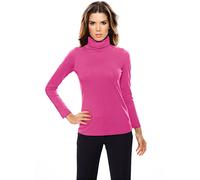 Rollkragenshirt HEINE "Rollkragen-Shirt", Damen, Gr. 44, pink, 95% Baumwolle, 5% Elasthan, unifarben, Shirts (82159154-44) pink