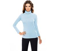 Rollkragenshirt HEINE "Rollkragen-Shirt", Damen, Gr. 46, blau (bleu), 95% Baumwolle, 5% Elasthan, unifarben, Shirts (68661928-46) bleu