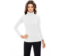 Rollkragenshirt HEINE "Rollkragen-Shirt", Damen, Gr. 46, weiß, 95% Baumwolle, 5% Elasthan, unifarben, Shirts (31428504-46) weiß