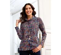 Rollkragenshirt INSPIRATIONEN "Shirt", Damen, Gr. 44, bunt (marine, terra, bedruckt), 50% Baumwolle, 50% Modal, bedruckt, geblümt, gemustert, mehrfarbig, Shirts (77420434-44) marine, terra, bedruckt