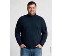Rollkragenshirt LERROS "Legeres T-Shirt mit Rollkragen aus Baumwolle, große Größen", Herren, Gr. 3XL, blau (classic navy), 100% Baumwolle, ohne Ausschnitt, Shirts (69520714-XXXL) classic navy