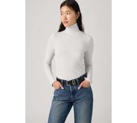 Rollkragenshirt LEVI'S "HAYES LS LAYERING TURTLENECK", Damen, Gr. M (38), weiß (frosty grau heather bc02), Feinripp, Obermaterial: 96% Baumwolle, 4% Elasthan, meliert, figurbetont hüftlang, ohne Aussc