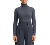 Rollkragenshirt QS, Damen, Gr. L, blau, Web, Obermaterial: 100% Baumwolle, unifarben, slim fit taillenbedeckt, ohne Ausschnitt, Shirts, mit Rollkragen (91136854-L) blau