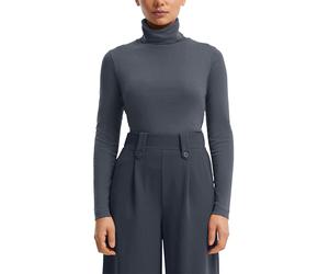 Rollkragenshirt QS, Damen, Gr. S, blau, Web, Obermaterial: 100% Baumwolle, unifarben, slim fit taillenbedeckt, ohne Ausschnitt, Shirts, mit Rollkragen (91136854-S) blau