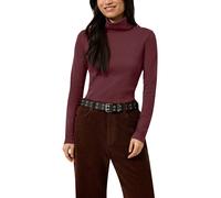 Rollkragenshirt QS, Damen, Gr. XL, merlot rot, Web, Obermaterial: 100% Baumwolle, unifarben, körpernah hüftbedeckend, Rundhals, Shirts, Langarmshirt mit Rolli / Baumwolle (17925729-XL) merlot rot