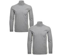 Rollkragenshirt RAGMAN "Set:", Herren, Gr. M, grau (grau, melange), Jersey, Baumwolle, regular fit, Shirts (95942411-M) grau, melange