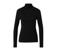 Rollkragenshirt S.OLIVER, Damen, Gr. 36, schwarz, Rippware, Obermaterial: 100% Baumwolle, normal, Rundhals, abgesteppte Kante, Shirts, im Slim Fit, Langarm (98677000-36) schwarz