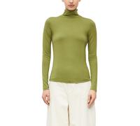Rollkragenshirt S.OLIVER, Damen, Gr. 40, mossy olive, Web, Obermaterial: 95% Viskose, 5% Elasthan, unifarben, körpernah hüftbedeckend, Rundhals, Bündchen, Shirts, Langarmshirt mit Viskose und Stretch
