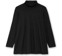 Rollkragenshirt SHEEGO "Rollkragenshirt", Damen, Gr. 48/50, schwarz, 100% Baumwolle, unifarben, Shirts (48443763-48) schwarz