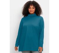 Rollkragenshirt SHEEGO "Rollkragenshirt", Damen, Gr. 56/58, topas, 100% Baumwolle, unifarben, Shirts (46382059-56) topas