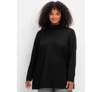 Rollkragenshirt SHEEGO "Rollkragenshirt", Damen, Gr. 56/58, schwarz, 100% Baumwolle, unifarben, Shirts (48443763-56) schwarz