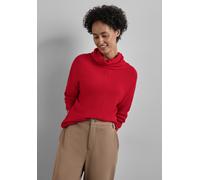 Rollkragenshirt STREET ONE, Damen, Gr. 36, rot (autumn rot), Stoff, 50% Viskose, 25% Polyester, 25% Polyamid, unifarben, normal normal, hoch geschlossener Ausschnitt, Bündchen, Shirts, mit Schalkragen