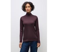 Rollkragenshirt STREET ONE, Damen, Gr. 44, jazz berry, Web, 50% Baumwolle, 50% Modal, unifarben, normal normal, hoch geschlossener Ausschnitt, abgesteppt, Shirts, im soften Baumwoll-Mix (50324349-44)