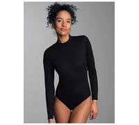 Rollkragenshirt TRIGEMA "TRIGEMA Langarm Body mit Stehkragen", Damen, Gr. L, schwarz, Single Jersey, 48% Baumwolle, 48% Micromodal, 4% Elasthan, Basic, ohne Ausschnitt, Shirts (66464264-L) schwarz