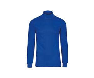 Rollkragenshirt TRIGEMA "TRIGEMA Langarm Ski- und Sport-Rollkragenpullover", Damen, Gr. 3XL, blau (royal), Feinripp, 100% Baumwolle (Bio-Baumwolle kbA), Basic, normal, ohne Ausschnitt, Shirts (9860493