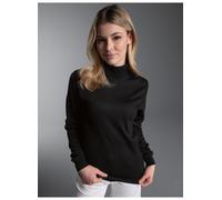 Rollkragenshirt TRIGEMA "TRIGEMA Langarm Ski- und Sport-Rollkragenpullover", Damen, Gr. 3XL, schwarz, Feinripp, 100% Baumwolle (Bio-Baumwolle kbA), Basic, normal, ohne Ausschnitt, Shirts (65208529-XXX