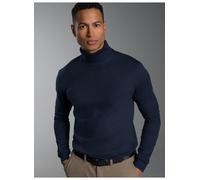 Rollkragenshirt TRIGEMA "TRIGEMA Langarm Ski- und Sport-Rollkragenpullover", Herren, Gr. XL, blau (navy), Feinripp, 100% Baumwolle (Bio-Baumwolle kbA), Basic, normal, ohne Ausschnitt, Shirts (97007463