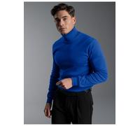 Rollkragenshirt TRIGEMA "TRIGEMA Langarm Ski- und Sport-Rollkragenpullover", Herren, Gr. XL, blau (royal), Feinripp, 100% Baumwolle (Bio-Baumwolle kbA), Basic, normal, ohne Ausschnitt, Shirts (8371775
