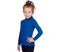 Rollkragenshirt TRIGEMA "TRIGEMA Langarm Ski- und Sport-Rollkragenpullover", Kinder, Gr. 116, blau (royal), 100% Baumwolle (Bio-Baumwolle kbA), Basic, Langarm, Shirts (48818439-116) royal