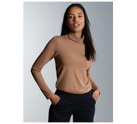 Rollkragenshirt TRIGEMA "TRIGEMA Rollkragen-Shirt aus elastischer Viskose", Damen, Gr. M, braun (haselnuss), 94% Viskose, 6% Elasthan, Basic, Shirts (46953702-M) haselnuss