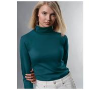 Rollkragenshirt TRIGEMA "TRIGEMA Rollkragenshirt", Damen, Gr. L, blau (saphir), 95% Baumwolle, 5% Elasthan, Basic, Shirts (84754804-L) saphir