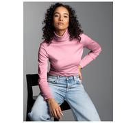 Rollkragenshirt TRIGEMA "TRIGEMA Rollkragenshirt", Damen, Gr. L, lilie, 95% Baumwolle, 5% Elastan, Basic, Shirts (48055128-L) lilie