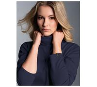 Rollkragenshirt TRIGEMA "TRIGEMA Rollkragenshirt", Damen, Gr. S, blau (navy), Feinstrick, 95% Baumwolle, 5% Elastan, Basic, normal, ohne Ausschnitt, Shirts (74216704-S) navy