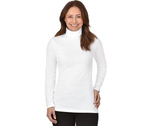 Rollkragenshirt TRIGEMA "TRIGEMA Rollkragenshirt", Damen, Gr. XS, weiß, Feinstrick, 95% Baumwolle, 5% Elastan, Basic, normal, ohne Ausschnitt, Shirts (72406956-XS) weiß