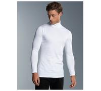Rollkragenshirt TRIGEMA "TRIGEMA Rollkragenshirt", Herren, Gr. S, weiß, 95% Baumwolle, 5% Elasthan, Basic, Shirts (406126-S) weiß