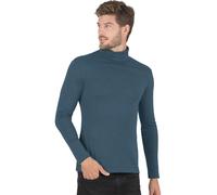 Rollkragenshirt TRIGEMA "TRIGEMA Rollkragenshirt", Herren, Gr. XXL, blau (jeans, melange), 95% Baumwolle, 5% Elasthan, Basic, Shirts (16012812-XXL) jeans, melange