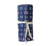 Rollmäppchen für Buntstifte - blau Anker 36 Federmäppchen Stifterolle Mäppchen Federmäppchen zum rollen - Schlamperrolle Pinselrolle aus Canvas und Baumwolle - Ideal für Reisen, Schule, Büro