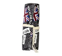 Rollmäppchen für Buntstifte - England 36 Federmäppchen Stifterolle Mäppchen Federmäppchen zum rollen - Schlamperrolle Pinselrolle aus Canvas und Baumwolle - Ideal für Reisen, Schule, Büro, Kunst