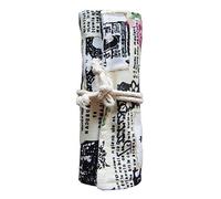 Rollmäppchen für Buntstifte - Paris 24 Federmäppchen Stifterolle Mäppchen Federmäppchen zum rollen - Schlamperrolle Pinselrolle aus Canvas und Baumwolle - Ideal für Reisen, Schule, Büro, Kunst